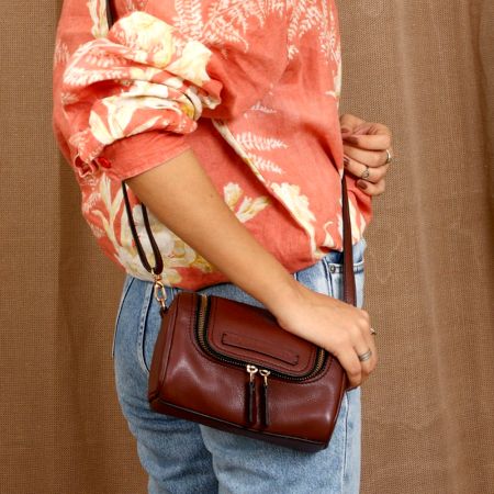 Handmade Cherry Sling Bag Leather Deluxe Trendy